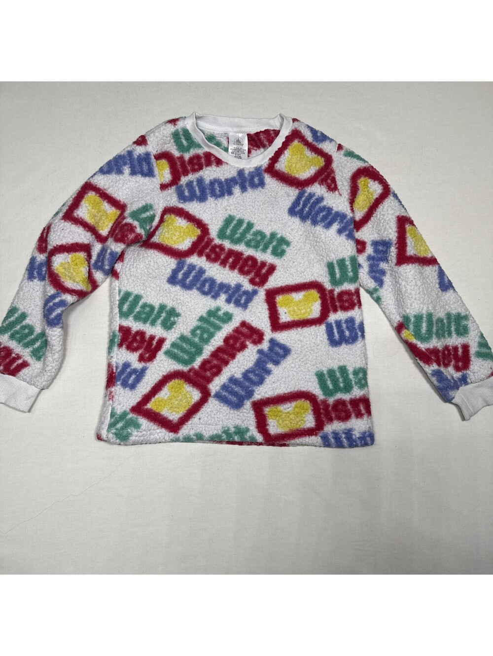 Walt Disney World Sherpa Fleece Pullover Sweater Long Sleeve Size Youth Large